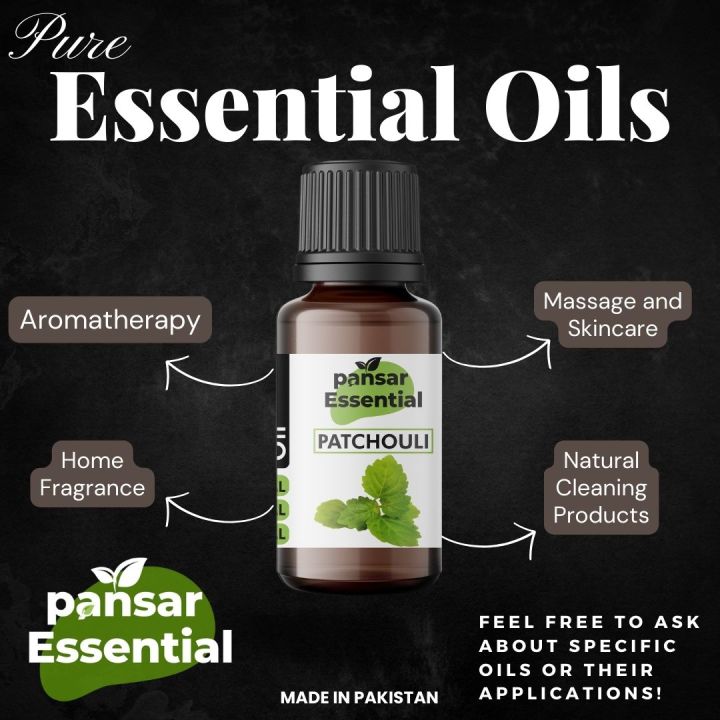 Herbify Patchouli Essential Oil Aromatherapy Natural Fragrance Diffuser All Types of Skin Use with Carrier Oil  Pure  10 ml 20ml 30ml