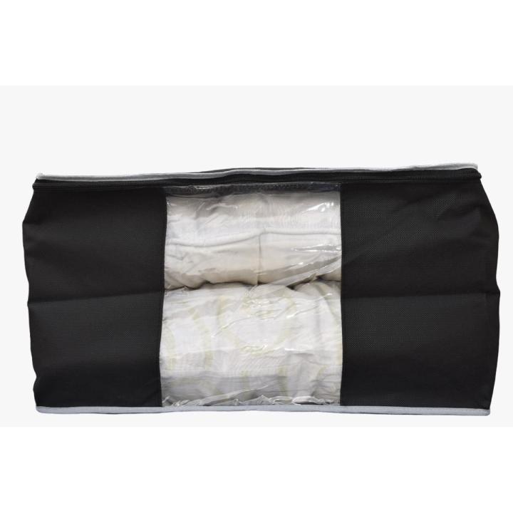 CUSTOMIZE Non-woven Portable Clothes Storage Bag  - Large Storage Bags, Storage Bag Clothes Storage Box Bins Foldable Closet Organizers Storage Containers with Durable Handles Thick Fabric for Blanket Comforter Clothing Bedding Transparent window storage