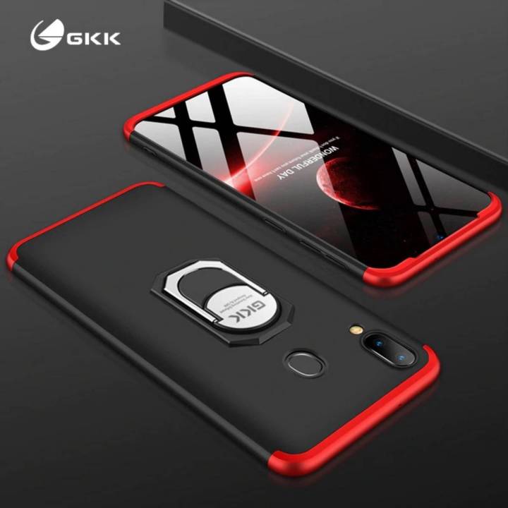 GKK"Full Coverage 360 Protection Mobile Phone Back Cover Case For Samsung Galaxy A20  - With Ring Holder