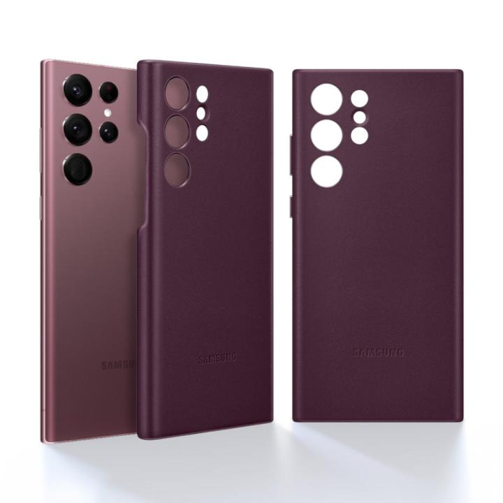 Samsung Galaxy S22 Ultra Leather Back Cover - Burgundy