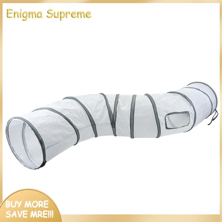Enigma- White cat aisles, cat tunnels, cat runways, pet cat toys and supplies, available in S-shaped, T-shaped, Y-shaped, short and straight-through shapes.