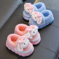 Autumn winter children's slippers, warm boys girls, parent-child bag, plush cotton shoes for infants and young children. 