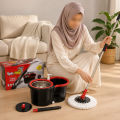 Imported Premium Stainless Steel mop – mop – spin mop – spin mop with bucket – mop with bucket – Premium Stainless Steel Drainer  360° Rotating Head Floor Cleaning Mop  Telescopic Handle & Microfiber Refills  Easy Wringer Mop Bucket System. 
