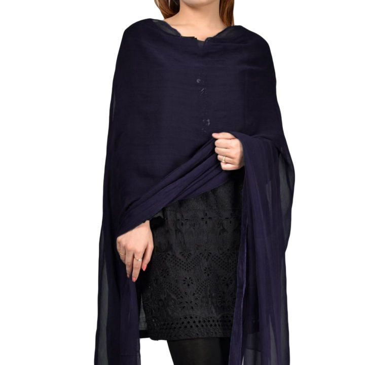 Crinkle Chiffon Dupattas For Girls Ladies-0verlocked-All Colors Available