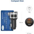 Bluetooth FM Transmitter, Wireless Radio Adapter for Car with QC 3.0 Fast Charging Port Hands Free Calling Car Charger and Music Player Kit Dual USB Ports Support USB Flash Drive, Silver. 