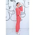 ananas pretty woman pajama set , matching separate set for girls and women , Comfortable printed linen pajama suit for women, perfect matching set for evening .. 