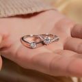 Korean Adjustable Engagement Couple Rings set With Box for Lovers Silver Cuple Rings Pair resizable for Girls and for Boys. 