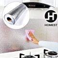 Almunium Foil Self Adhesive Sticker Roll, Silver & Golden color Kitchen Backsplash Wallpaper, Heat Resistant Oil Proof Waterproof Aluminum Sheet DIY Sticker for Stove, Shelves, Drawers, Home, Cabinet, Furniture, Wall 61x200cm. 