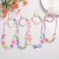 New Fashion Candy Color Necklace Bracelet cute Design necklace set For kids girls party birthday jewelry gift. 