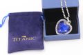 Exquisite Heart Pendant Necklace For Women Titanic Heart Of Ocean Blue Heart "my Heart Will Go On" Necklace Velvet Bag. 