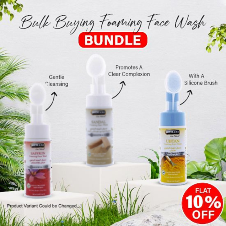 𝗛𝗘𝗠𝗔𝗡𝗜 𝗟𝗜𝗩𝗘 𝗡𝗔𝗧𝗨𝗥𝗔𝗟 - PACK OF 3 SAFFRON, SANDAL, UBTAN FOAMING FACE WASH 150ML