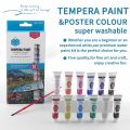 Keep Smiling Tempera Paint & Poster Color Colour Super Washable 12x12ml. 