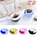 Multifunctional Plastic Double Layer Dry Fruit Container - Snacks Seeds Storage Box - Garbage Holder Plate - Dish Organizer. 