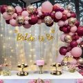 Beautiful Bridal Shower Decoration Full Set in Pink & Maroon Theme Include Bride To Be Banner, Latex Balloons, Net Curtain, Fairy Light, Arch Tape for Bride To Be Decoration Items. 