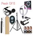 7 Feet Tripod Stand with 26 CM Selfie Ring Light & Mobile Phone Holder for Tiktok Videos Best Quality Metal Tripod Tiktok Light - Photography Kit. 