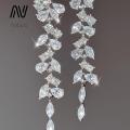 Nebula Supreme Minimalist Style Earrings Sparkling Zircon Hoop Earrings with Tassels Elegant Rhinestone Studs for Stylish Women Chic Jewelry Collection Lightweight Zircon Earrings. 