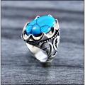 Stainless Steel Turkish Silver Fashion Stone Ring For Men. 