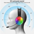 Lenovo G30 LED Gaming Headphones USB&3.5MM Wired Headsets With Microphone 7.1 Surround Sound Retractable Active Noise Cancelling Headphone Over Ear Earphone. 