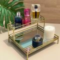 Double Decker Mirrored Vanity tray Lipstick perfume storage. 