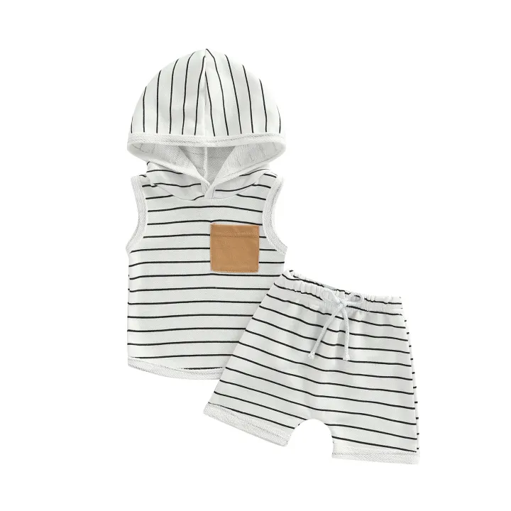 Baby%20Boys%20Suit,%20Sleeveless%20Hooded%20Striped%20Print%20Vest%20Tops%20+%20Summer%20Casual%20Drawstring%20Short%20Pants%20-%20Image%206