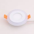 6 watt 3+3 LED Round Panel Light Ceiling POP Down Indoor Light LED 3D Effect Lighting (Double Color) White and outer Pink /Green /Blue And Rgb Pack of 4. 