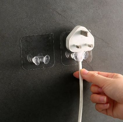 Sticky Rope Plug Techmanistan Pack of 2 - Random Printed Strong Adhesive Hook Power Plug ...