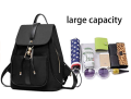 Black Pu Leather Fashion Backpack for girls travelling backpack for girls shoulder bag. 