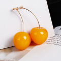 Cherry Dangle Earrings Elegant Temperament Trendy Style Resin Plant Cherry Earrings For Women Girls Fashion Jewelry Gifts. 