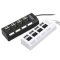 Mini USB 2.0 Hub 4 Ports 5Gbps High Speed Hub USB Portable USB Hub With On/Off Switch USB Splitter Adapter Cable For PC Laptop. 