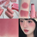 【2024】 Smoky Rose Blusher Stick Cream Smooth Cheek Tint Monochrome Nude Blush Natural Matte Pink Apricot Face Rouge Contour Makeup. 