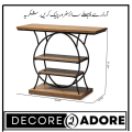 Decore To Adore Customize One Piece Wide Brown Wood 2-Shelf Console Table, Contemporary Farmhouse Decor With This Two-Shelf Wood. 