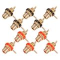 NAMUNY 10Pcs/Lot RCA Connector Gold Plated Female Jack Socket Solder Wire Connector RCA Panel Mount Chassis. 