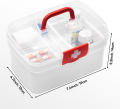 First Aid Box High Quality Imported Item Best For School, House And Office Medical Kit Home Portable Medical Boxes Transparent Plastic Medicine Pills Storage Box Organizer. 