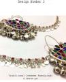Afghani Earrings with Thin chain Original Afghani Earrings Silver (Sahary wali balian). 