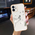 JIUMOO For OPPO A3s Case Thin Side Edge Square New Design Phone Cases Plating Pattern Simple Line Astronaut Casing Full Back Cover Camera Protection Shockproof Softcase. 