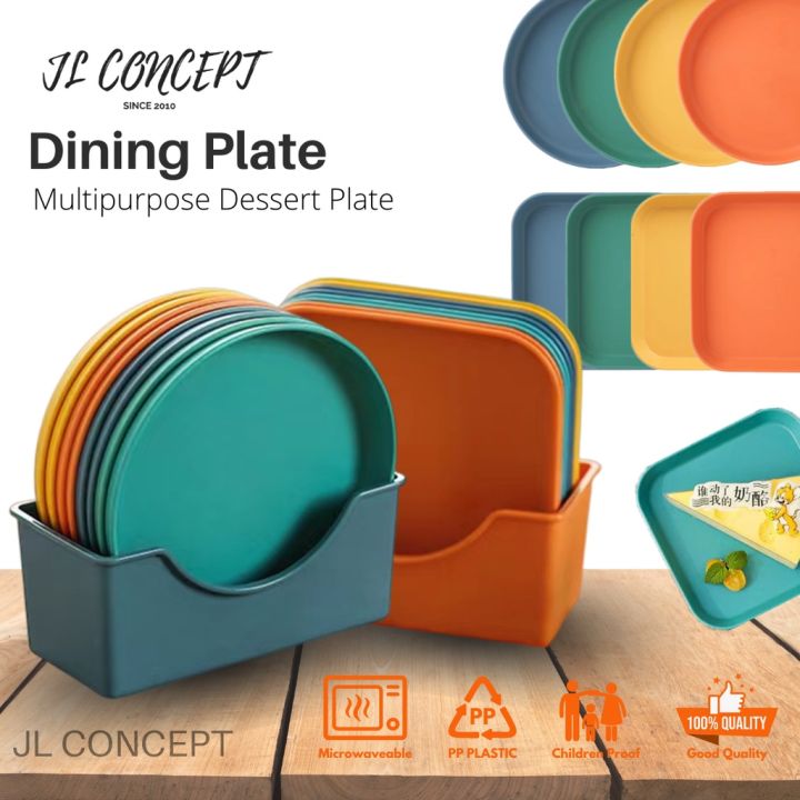 8pcs%20Multi%20Color%20Plate%20Set%20With%20Stand%20Unbreakable%20Dinner%20Plates%20Snacks%20Salad%20Plates%20Candy%20Dish%20Appetizers%20-%20Image%208