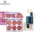 Miss Rose New 2 PCS Set 6 Color Blush Glow Palette & 2 IN 1 Concealer (Liquid & Stick). 