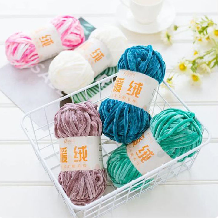 Super Soft Velvet Yarn Baby Chunky Blanket Yarn Chenille Fluffy Yarns ...