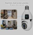 wifi security PTZ DUAL LENS BULB CTV CAMERA 4MP+4MP 1920x2160 RESOLOUTION HD IP wifi camera v380 pro app 360 rotation Day and night full colour HD camera. 