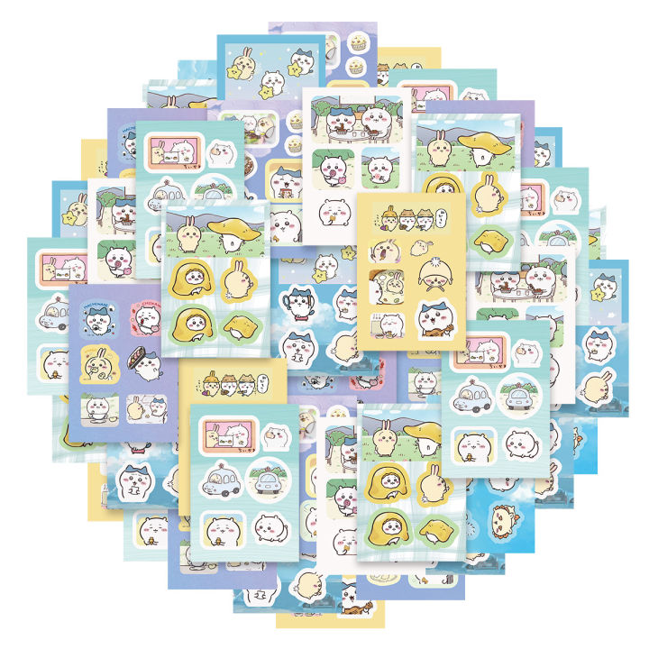 16PCS Chikawa Cartoon Characters Cute Theme Stickers Decorated Laptop Phone Case Water Bottle Classic Toy Stationery DIY Decal