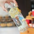 【Free 2D 3D Stickers】400ML Cartoon Water Bottle With Straw And Strap Portable Water Bottle BPA Free Plastic Water Bottle Large Capacity Outdoor Sports Fitness Water Bottle. 
