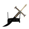 24cm Night Dracule Mihawk OP One Metal Blade Black Piece Model Anime Peripherals Toy for Boy Kid 1/6 Doll Equipment. 