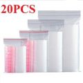 6x8 Inch Size 20PCS Resealable Vacuum Air Tight Clear Zip Lock Ziplock LDPE Plastic Bag. 
