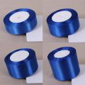 Royal Blue 25 Yards Silk Satin Ribbon Wedding Party Decoration Gift Wrapping Christmas New Year Apparel Sewing Fabric DIY MJ. 
