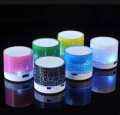Mini Portable Bluetooth & Rechargeable Speaker with Light + SD Card + USB Supported Multi Color. 