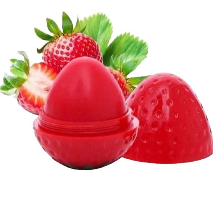 Lip balm Emoji Fruit Flavor - Pure Natural Cute Round Ball Lips Blam Nourishing Repair