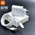 [Original] 6A Redmi_67W Turbo Wall Charger For Xiaomi 10 11 12 Lite 13T Redmi Note 10S 11T 12T 13 Pro POCO *Show Percentage* Charge With Type-C USB Charging Cable. 