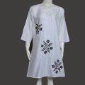 Dzyne Women's Embroidered Kurti White. 