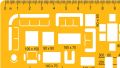 1850 1:100 Scale Architectural Scale Ruler Drawing Stencil - Orange/Transparent. 