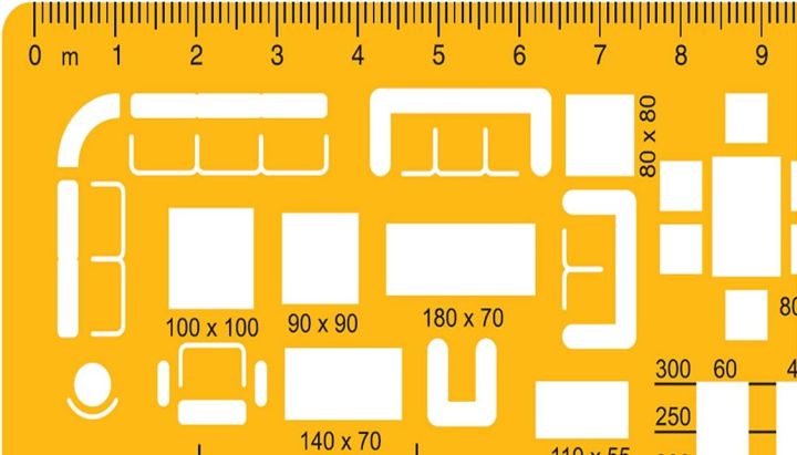 1850%201:100%20Scale%20Architectural%20Scale%20Ruler%20Drawing%20Stencil%20-%20Orange/Transparent%20-%20Image%202